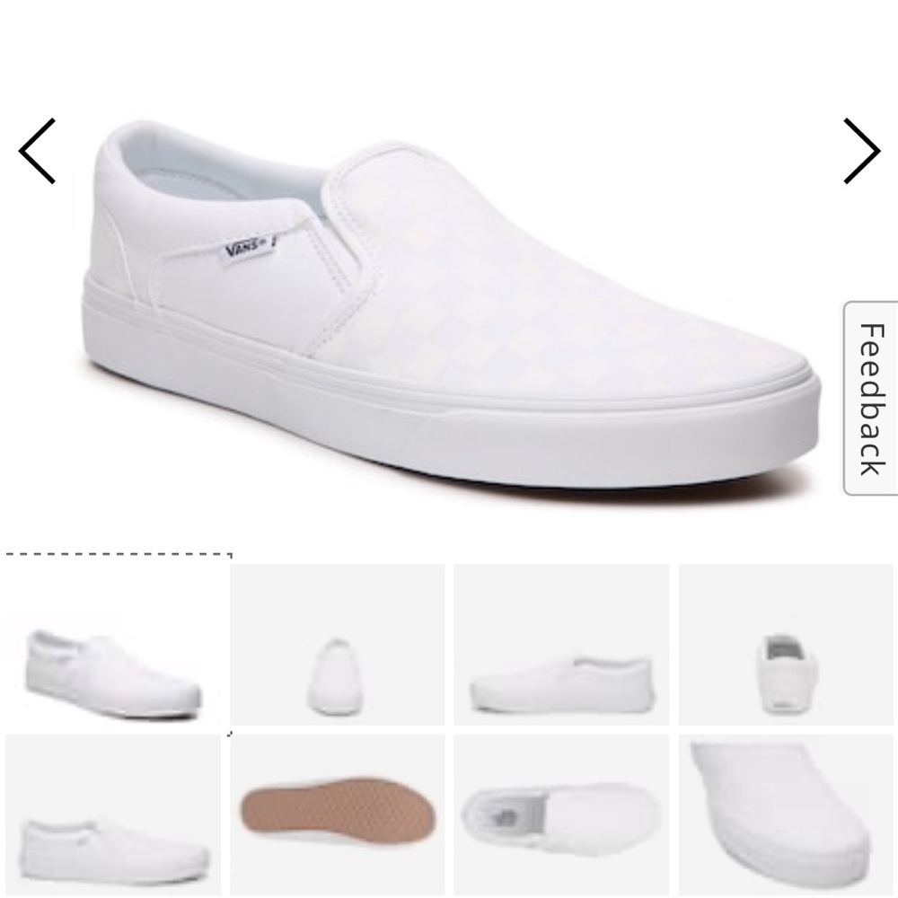 Mens white checkered vans